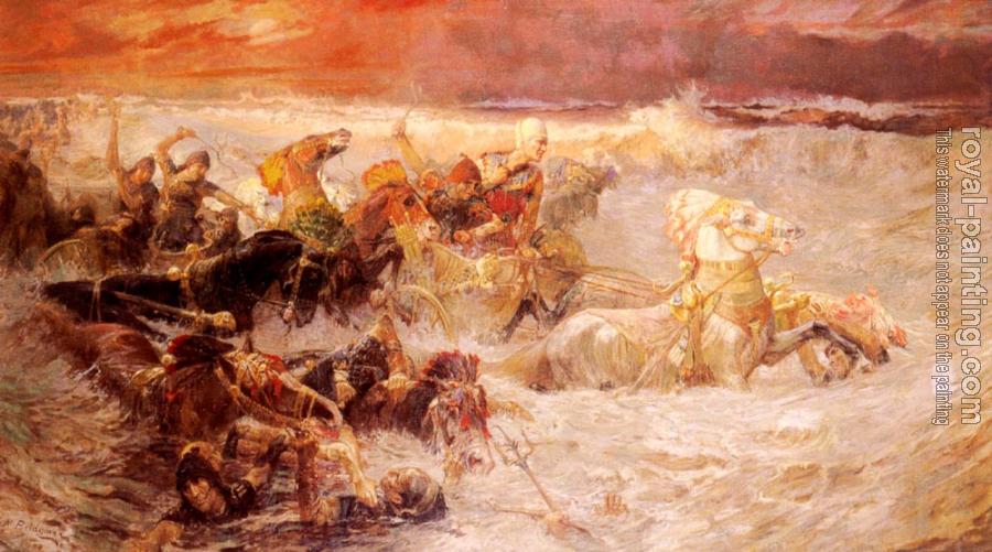Frederick Arthur Bridgman : Pharaoh's Army Engulfed by the Red Sea